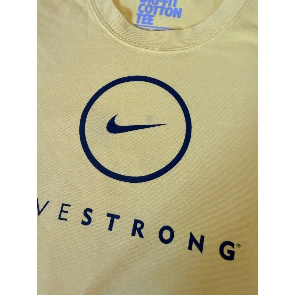 Nike Livestrong Dri-FIT Cotton Tee Yellow Graphic T-Shirt Woman's Large